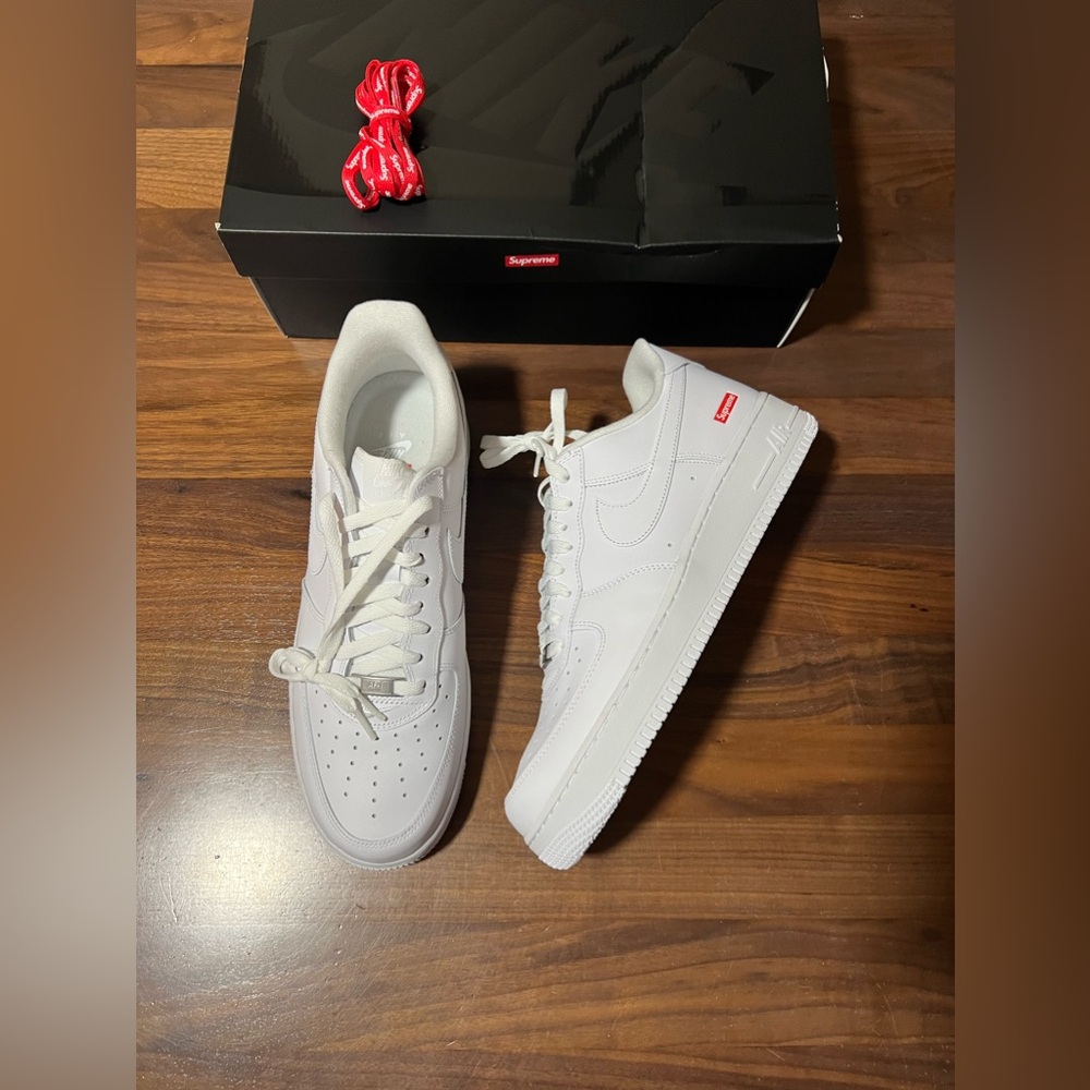 Nike Air Force 1 Low Supreme All White Forces Men's Size 11.5 (CU9225-100)